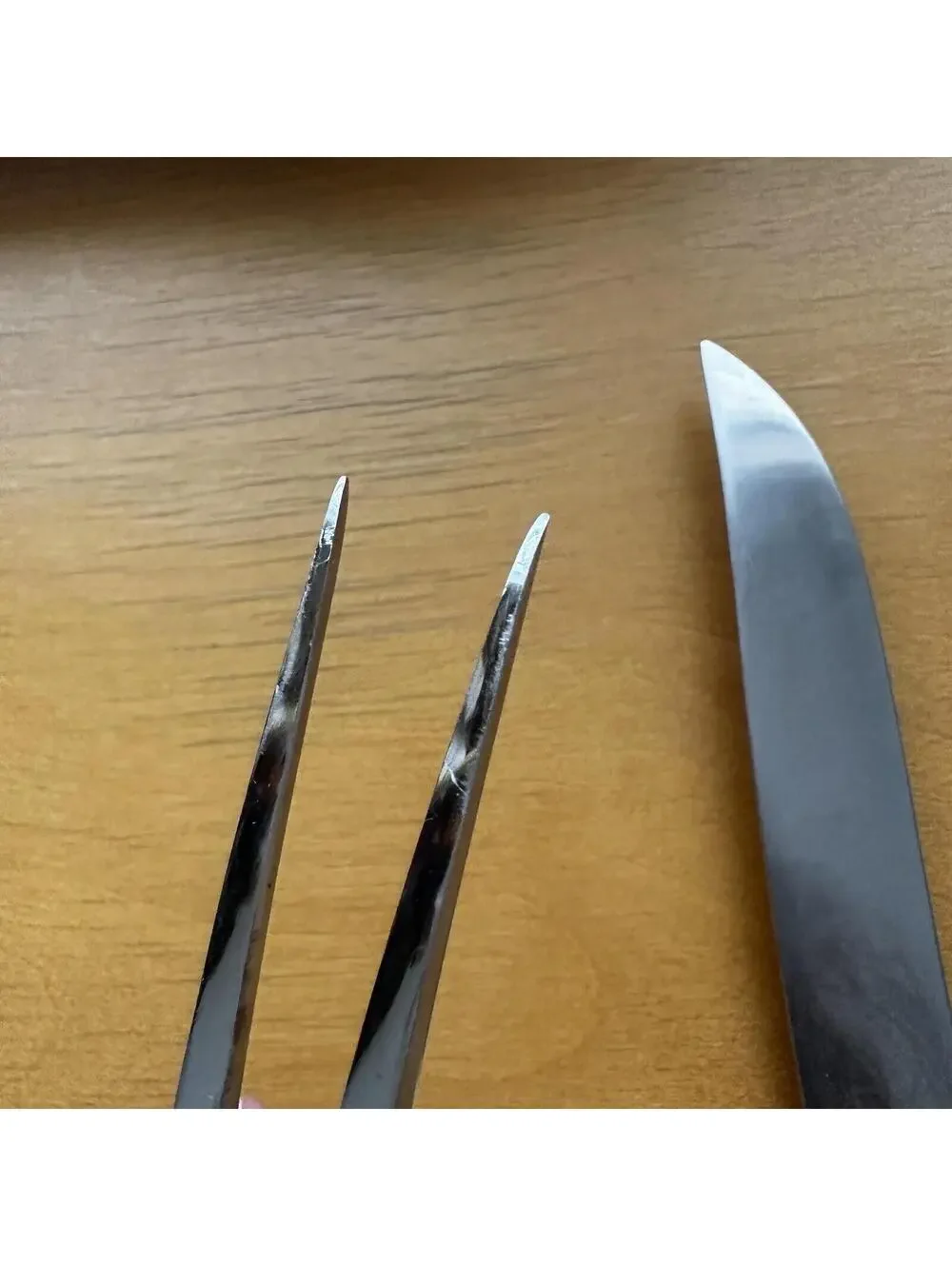 2 VTG Eickhorn Roneusil SIBYLLE Stainless German Flatware Carving Knife Set MCM